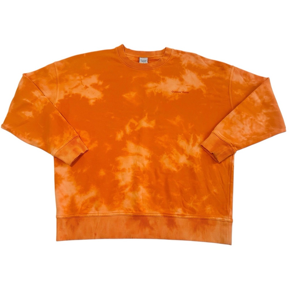 Outdoor Voices‎ Unisex Tie Dye Relaxed Crewneck Sweatshirt Orange Long Sleeve M